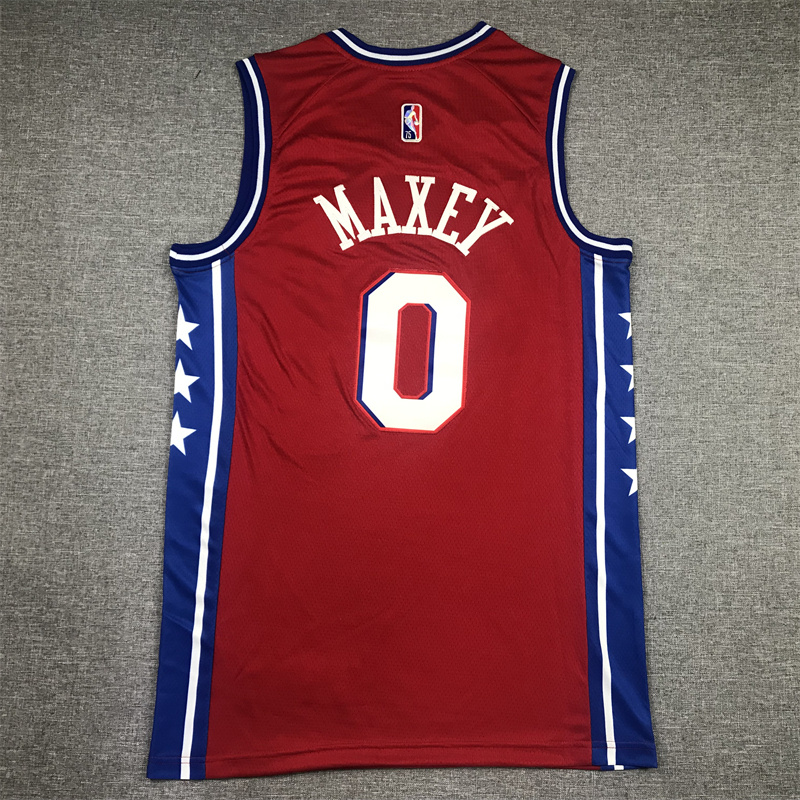 Men Philadelphia 76ers #0 Tyrese Maxey Jordan Brand Red 2025 NBA Jersey->philadelphia 76ers->NBA Jersey